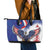 French American Heritage Month Leather Tote Bag USA Eagle and France Urban Paris National Flag Style