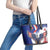 French American Heritage Month Leather Tote Bag USA Eagle and France Urban Paris National Flag Style