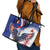French American Heritage Month Leather Tote Bag USA Eagle and France Urban Paris National Flag Style