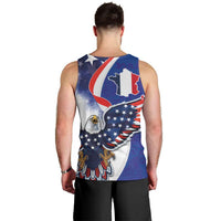 French American Heritage Month Men Tank Top USA Eagle and France Urban Paris National Flag Style