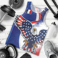 French American Heritage Month Men Tank Top USA Eagle and France Urban Paris National Flag Style
