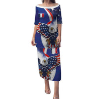 French American Heritage Month Puletasi USA Eagle and France Urban Paris National Flag Style