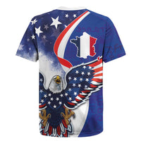French American Heritage Month Rugby Jersey USA Eagle and France Urban Paris National Flag Style