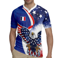 French American Heritage Month Rugby Jersey USA Eagle and France Urban Paris National Flag Style