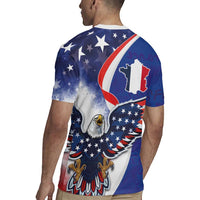 French American Heritage Month Rugby Jersey USA Eagle and France Urban Paris National Flag Style