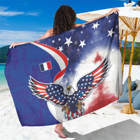 French American Heritage Month Sarong USA Eagle and France Urban Paris National Flag Style