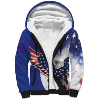 French American Heritage Month Sherpa Hoodie USA Eagle and France Urban Paris National Flag Style