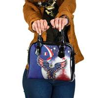 French American Heritage Month Shoulder Handbag USA Eagle and France Urban Paris National Flag Style