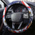 French American Heritage Month Steering Wheel Cover USA Eagle and France Urban Paris National Flag Style