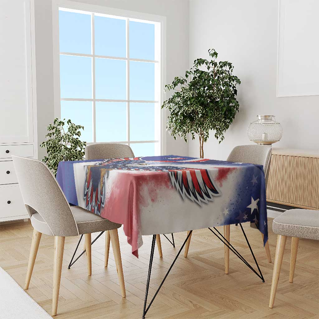 French American Heritage Month Tablecloth USA Eagle and France Urban Paris National Flag Style