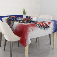 French American Heritage Month Tablecloth USA Eagle and France Urban Paris National Flag Style