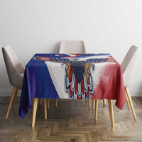 French American Heritage Month Tablecloth USA Eagle and France Urban Paris National Flag Style