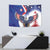 French American Heritage Month Tapestry USA Eagle and France Urban Paris National Flag Style