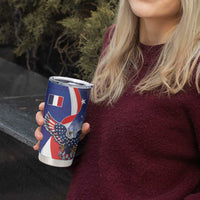 French American Heritage Month Tumbler Cup USA Eagle and France Urban Paris National Flag Style