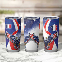 French American Heritage Month Tumbler Cup USA Eagle and France Urban Paris National Flag Style