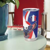 French American Heritage Month Tumbler Cup USA Eagle and France Urban Paris National Flag Style