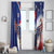 French American Heritage Month Window Curtain USA Eagle and France Urban Paris National Flag Style