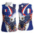 French American Heritage Month Women Sleeveless Polo Shirt USA Eagle and France Urban Paris National Flag Style