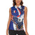 French American Heritage Month Women Sleeveless Polo Shirt USA Eagle and France Urban Paris National Flag Style