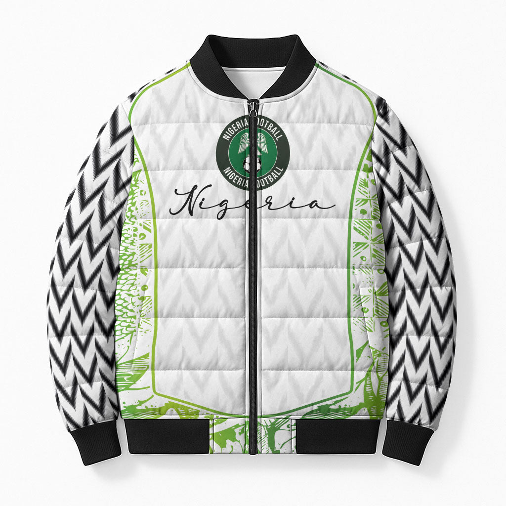 Nigeria National Football Custom Bomber Puffer Jacket Blokecore T90 Sporty Style