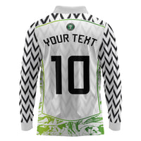 Nigeria National Football Custom Long Sleeve Polo Shirt Blokecore T90 Sporty Style