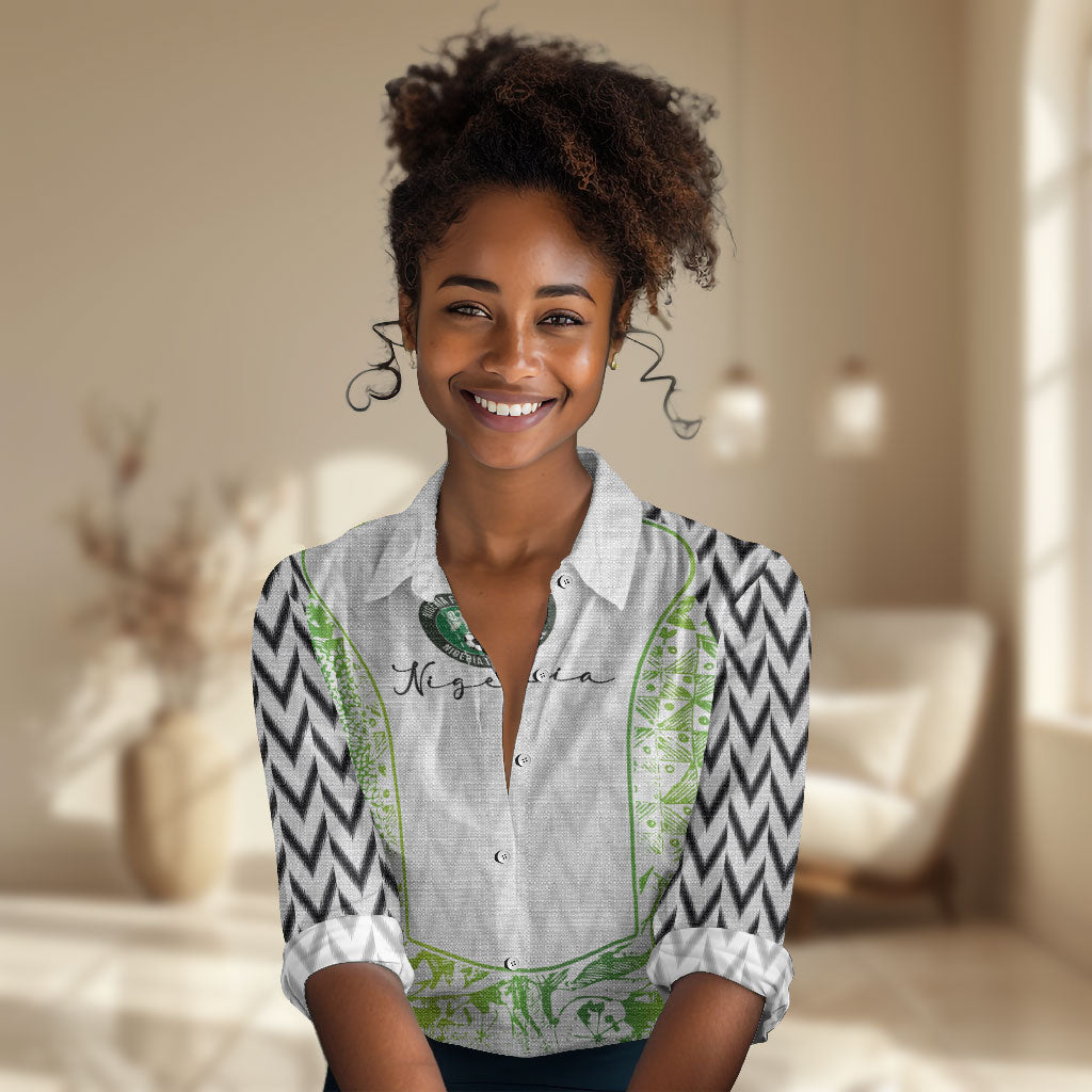 Nigeria National Football Custom Women Casual Shirt Blokecore T90 Sporty Style