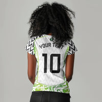 Nigeria National Football Custom Women V-Neck T-Shirt Blokecore T90 Sporty Style