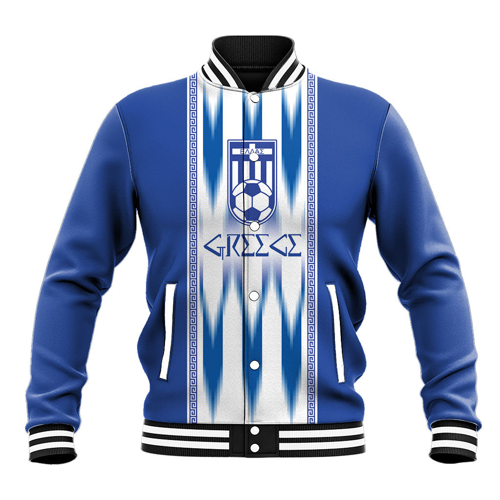 Greece National Football Custom Baseball Jacket Greek Key Sporty Style
