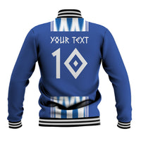 Greece National Football Custom Baseball Jacket Greek Key Sporty Style