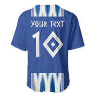 Greece National Football Custom Baseball Jersey Greek Key Sporty Style