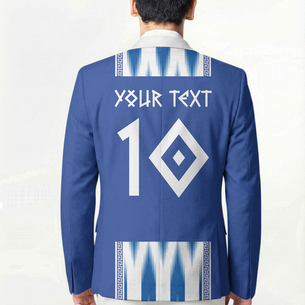 Greece National Football Custom Blazer Greek Key Sporty Style