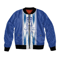 Greece National Football Custom Bomber Jacket Greek Key Sporty Style
