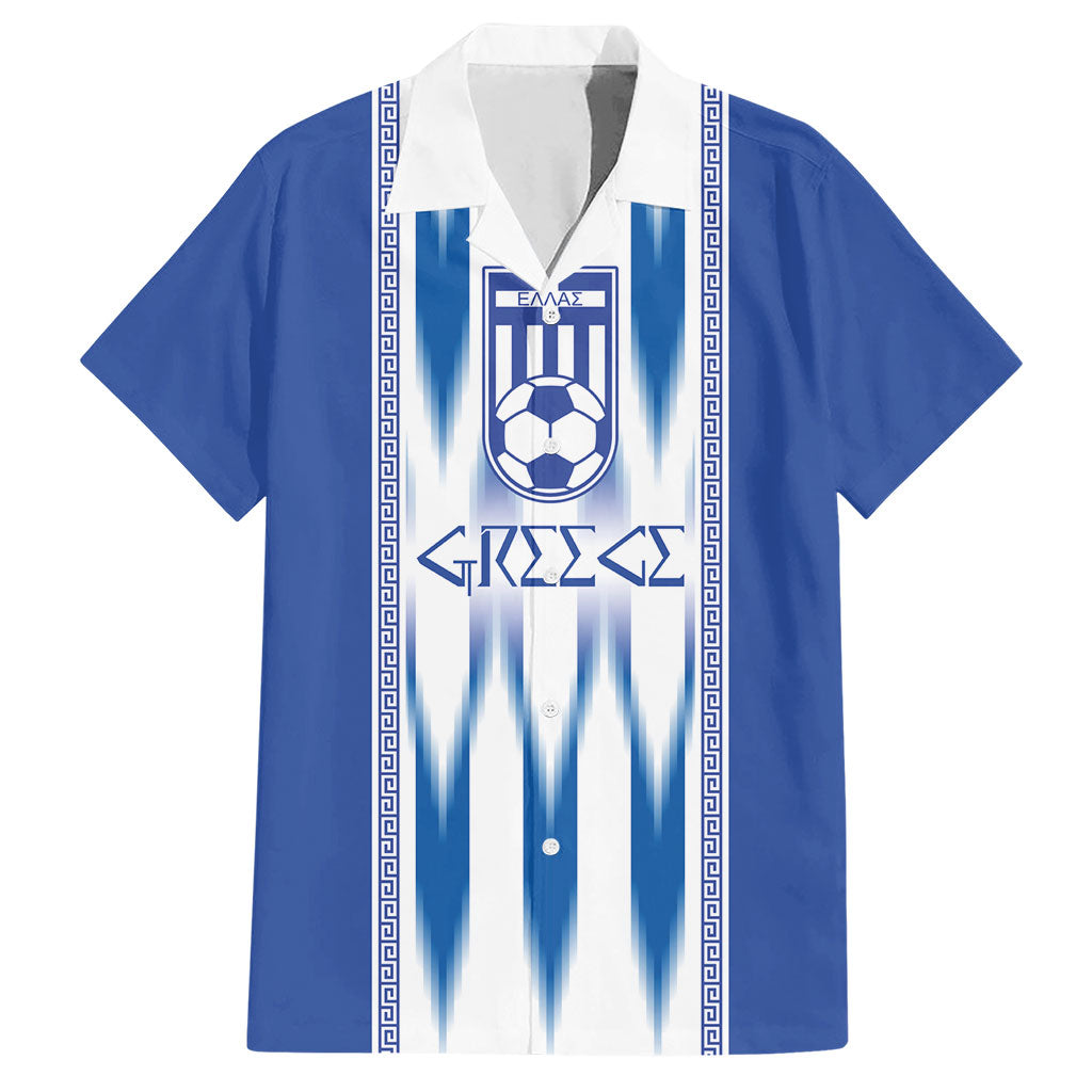 Greece National Football Custom Hawaiian Shirt Greek Key Sporty Style