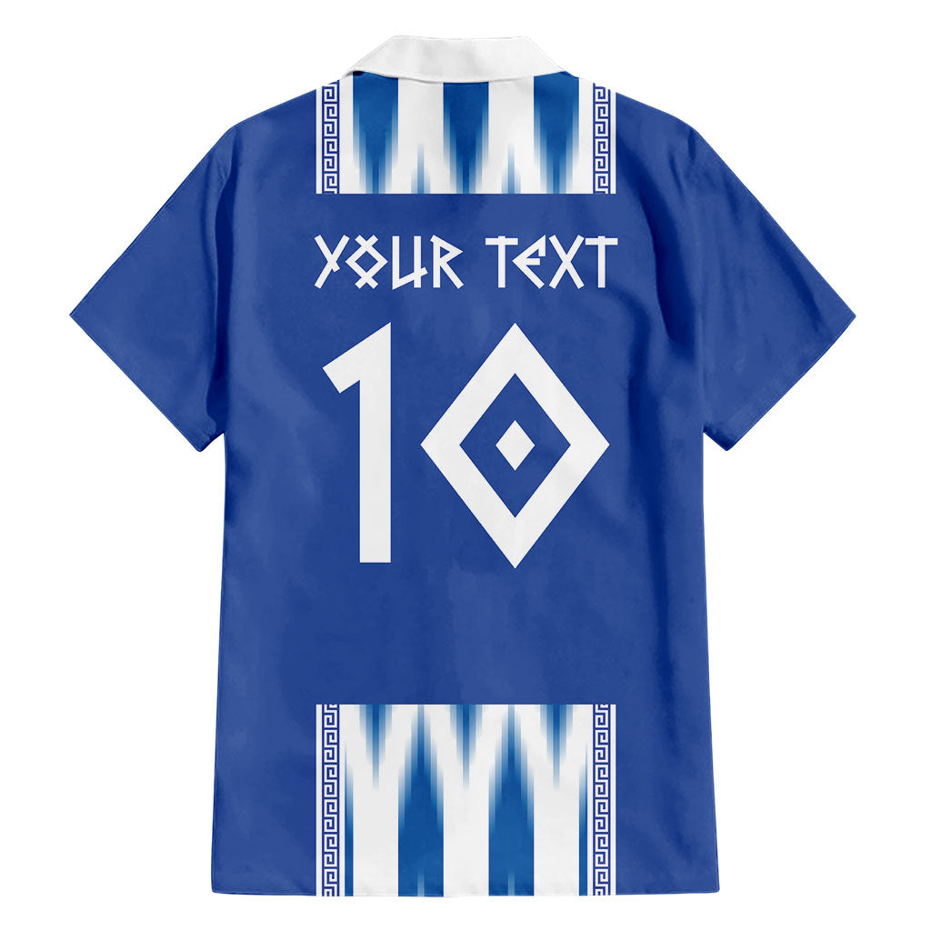 Greece National Football Custom Hawaiian Shirt Greek Key Sporty Style