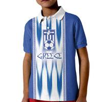 Greece National Football Custom Kid Polo Shirt Greek Key Sporty Style