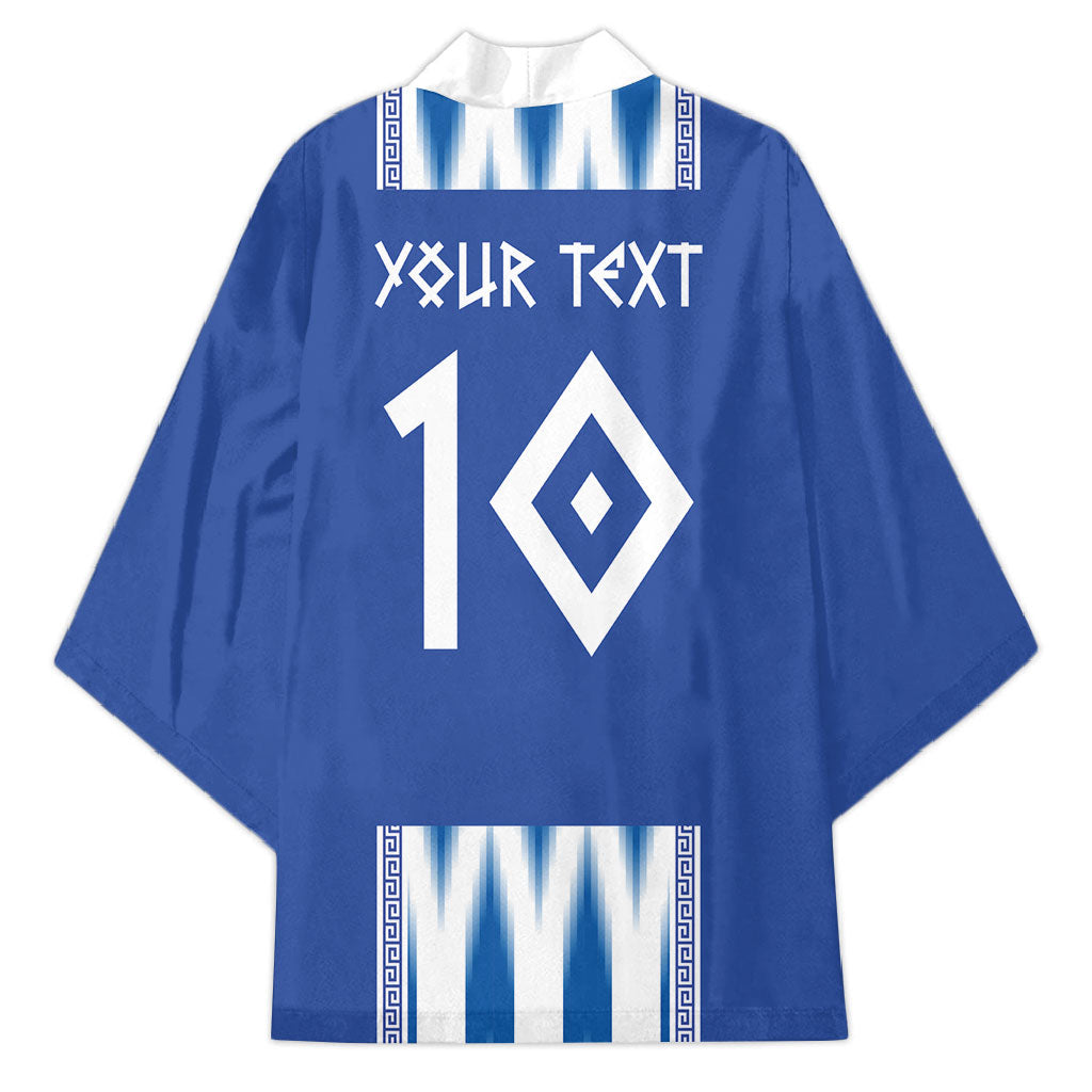 Greece National Football Custom Kimono Greek Key Sporty Style
