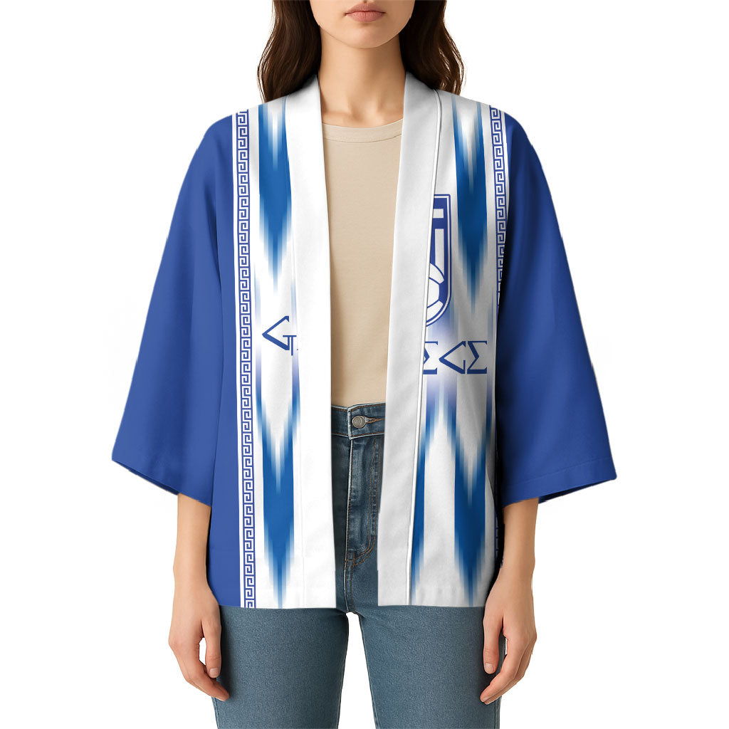 Greece National Football Custom Kimono Greek Key Sporty Style