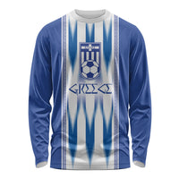 Greece National Football Custom Long Sleeve Shirt Greek Key Sporty Style