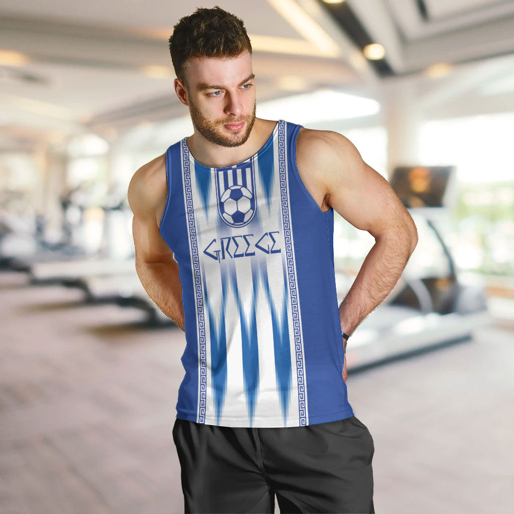 Greece National Football Custom Men Tank Top Greek Key Sporty Style