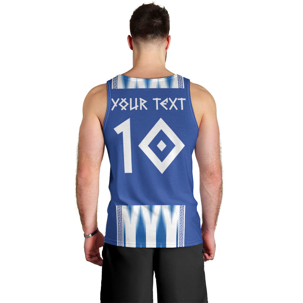 Greece National Football Custom Men Tank Top Greek Key Sporty Style
