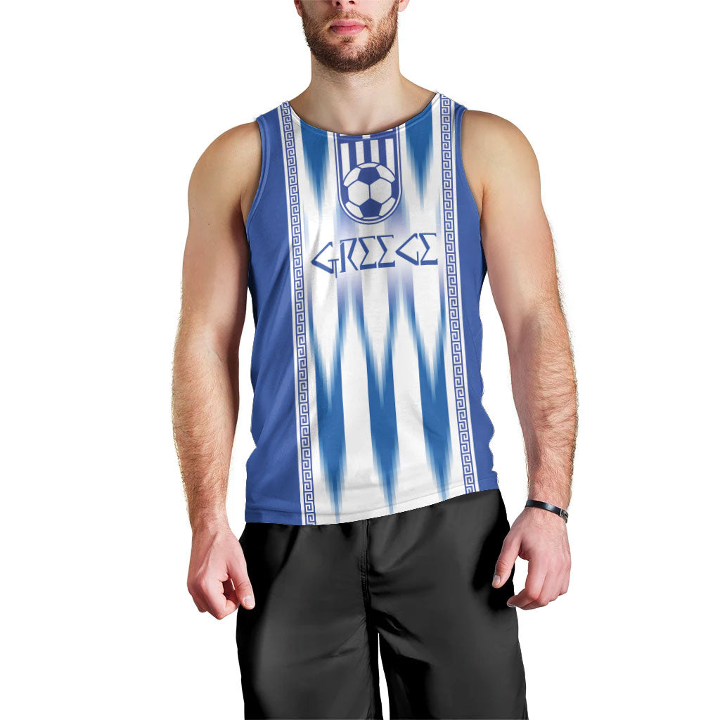 Greece National Football Custom Men Tank Top Greek Key Sporty Style
