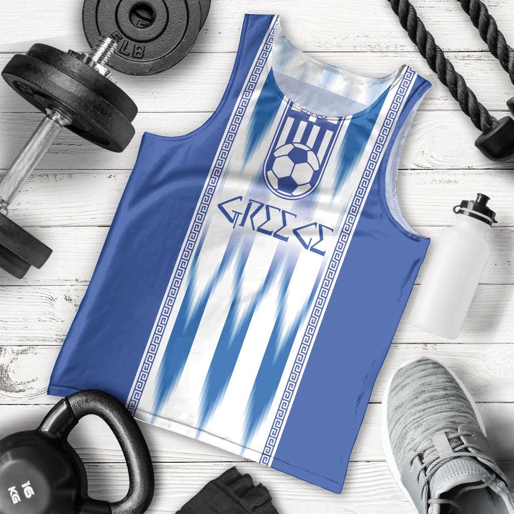Greece National Football Custom Men Tank Top Greek Key Sporty Style