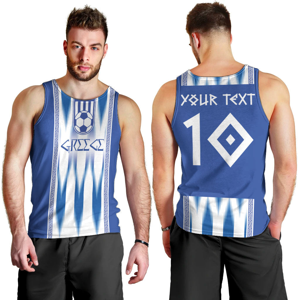 Greece National Football Custom Men Tank Top Greek Key Sporty Style
