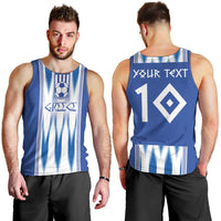 Greece National Football Custom Men Tank Top Greek Key Sporty Style