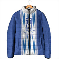 Greece National Football Custom Padded Jacket Greek Key Sporty Style