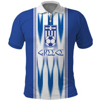 Greece National Football Custom Polo Shirt Greek Key Sporty Style