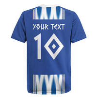 Greece National Football Custom Rugby Jersey Greek Key Sporty Style