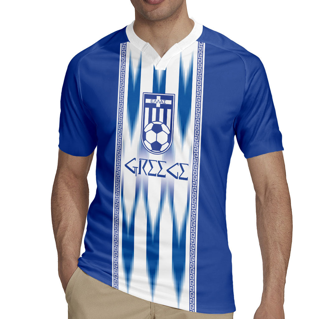 Greece National Football Custom Rugby Jersey Greek Key Sporty Style