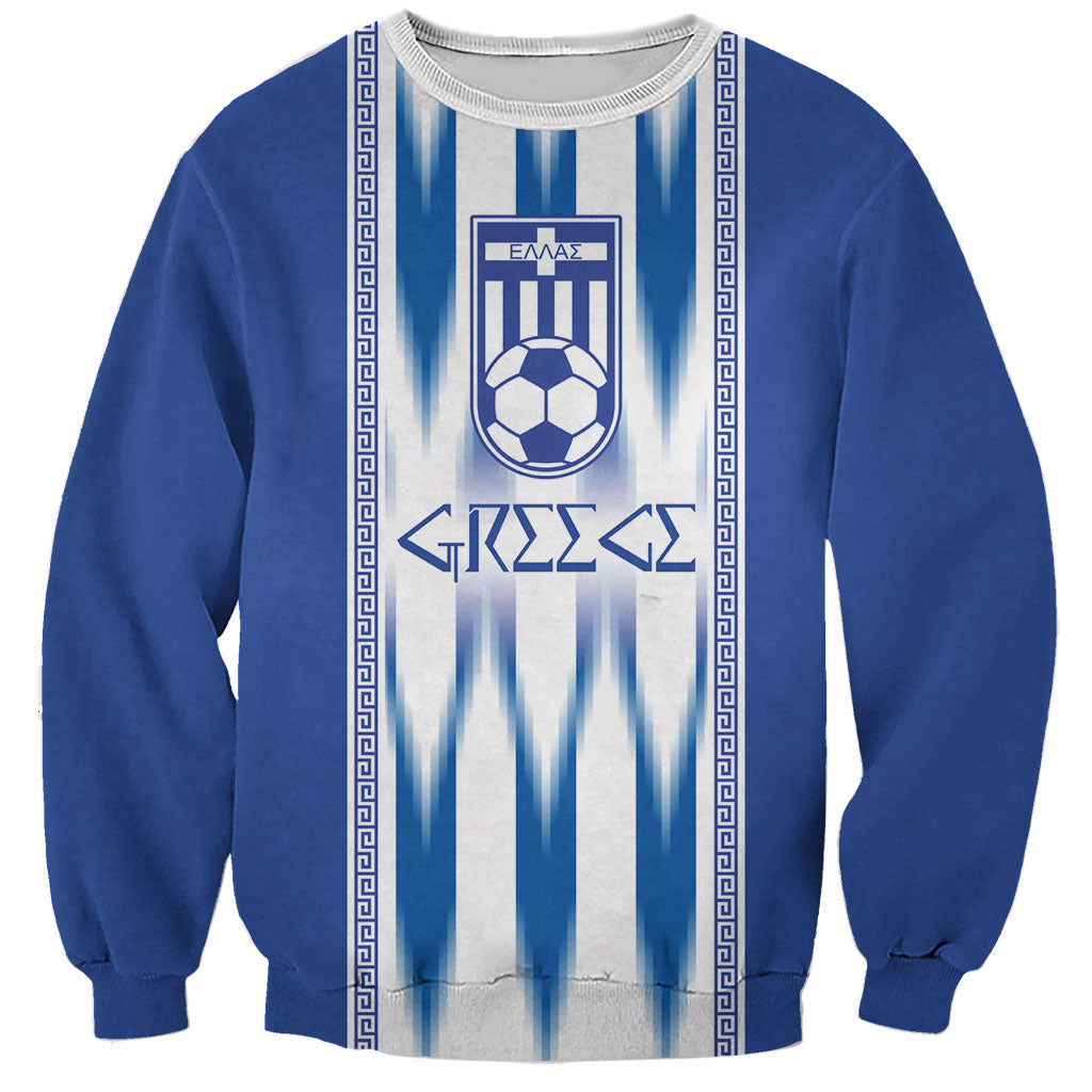 Greece National Football Custom Sweatshirt Greek Key Sporty Style