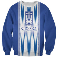 Greece National Football Custom Sweatshirt Greek Key Sporty Style